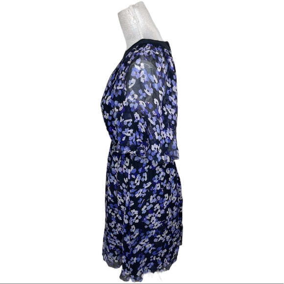 Kate Spade New York Hydrangea Floral Print Silk Chiffon Small Fit & Flare - Picture 5 of 7